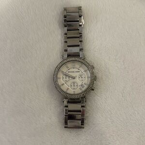 Michael Kors silver watch with bling